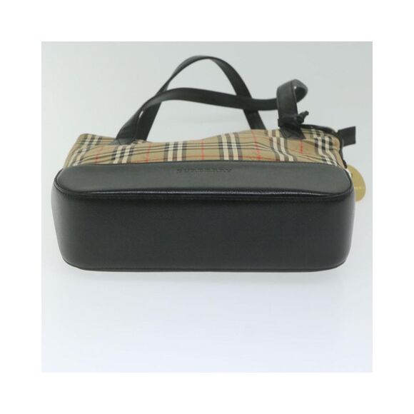 Pre Loved BURBERRY Beige Check Tote Classic Style Handbag Womens Bag - Picture 5 of 8